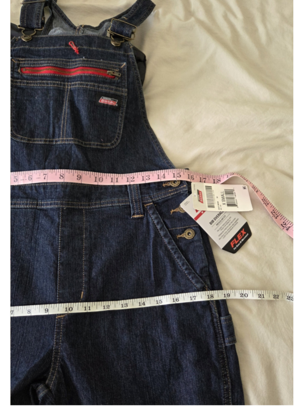 Women's Dickies Denim Bib Flex Overalls in Blue Size XS - Picture 5 of 10